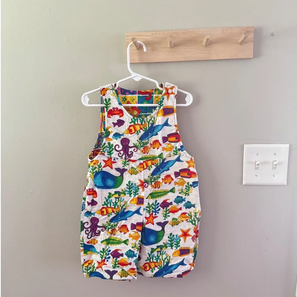 Vintage, handmade fish shortalls